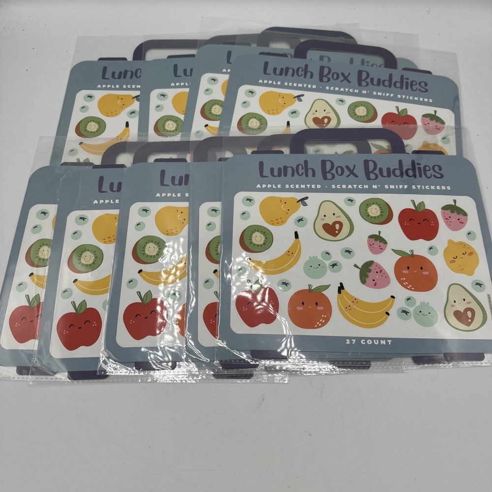 Scratch n' Sniff Stickers Lunch Box Buddies Apple Scented School -‎ 9 Packages
